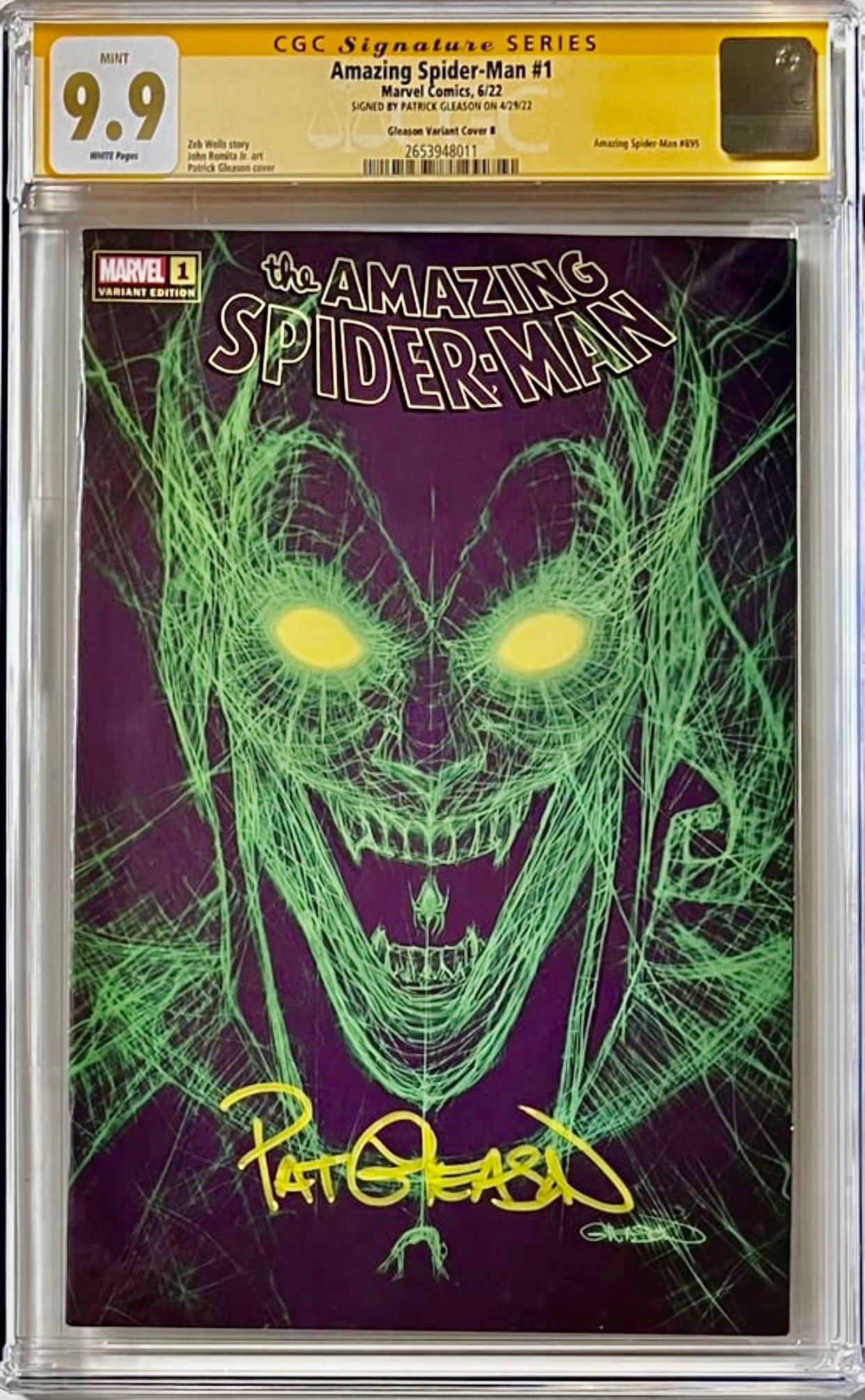 Image of CGC SS 9.9 - AMAZING SPIDER-MAN #1 - GREEN GOBLIN-PAT SHOP EXCLUSIVE -GLEASON WEB-HEAD