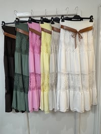 BoHo Tiered Skirt With Belt