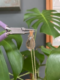 Image 5 of Gold Labradorite Sunset Teardrop Crystal Necklace