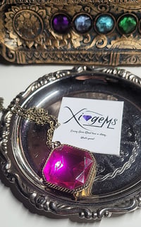 Image 1 of Magenta Glass Stone Pendant