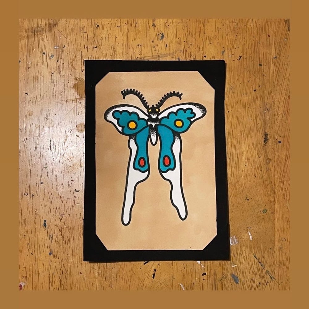 Image of Stained Butterfly Painting