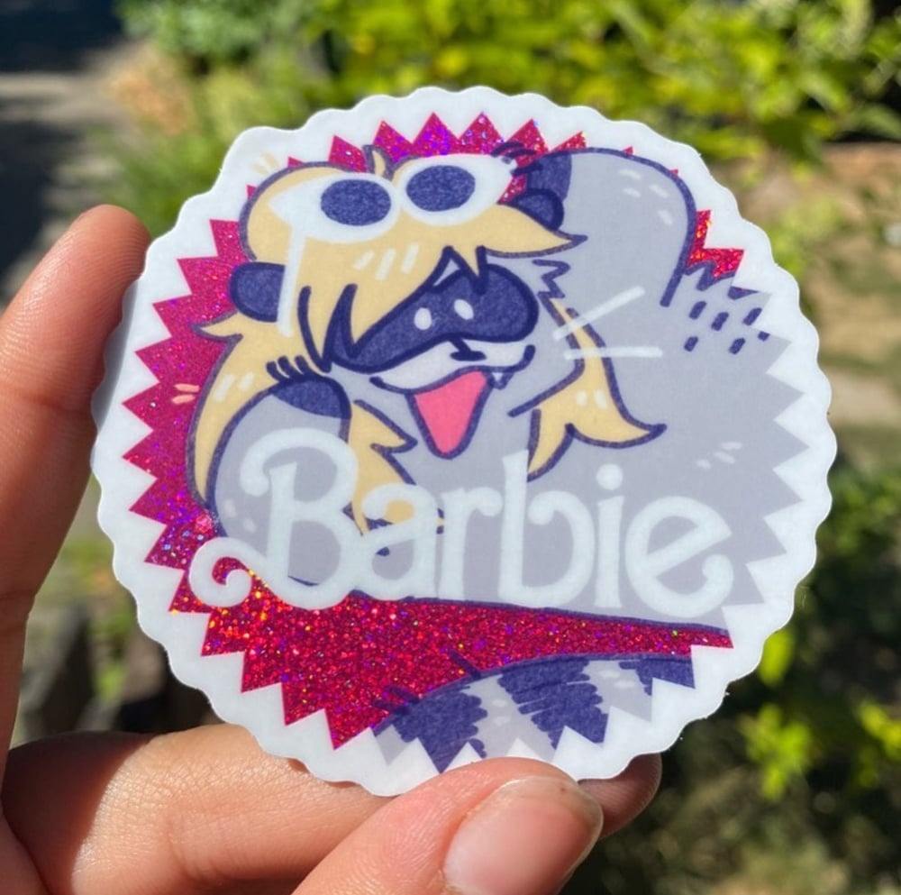 Image of + BARBIE RACCOON STICKER +