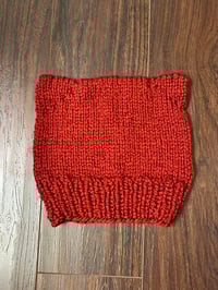 Image 3 of "Purrfectly Cozy" Chunky Red Cat Ear Beanie