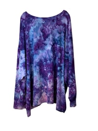 Image 3 of ♻️ UPCYCLED 4X PLUS French Terry Pullover in Purple Haze Ice Dye