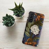 Image 19 of Art Nouveau Inspired Blue, Orange and White Boho Hippie Floral Sketch Tough case for Samsung®