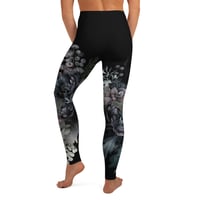 Image 2 of Dark Floral Watercolor Goth Yoga Leggings