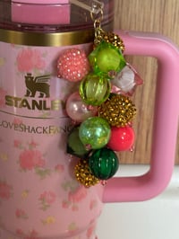 Image 3 of Ibiza Sunset Green & Pink Tumbler Straw Bauble