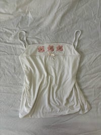 Image 1 of White flowers top // XL