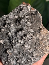 Image 2 of SUGAR DRUZY CHALCEDONY X MANGANESE WITH DOUBLE TERMINATED MINI CALCITES- MOROCCO- D