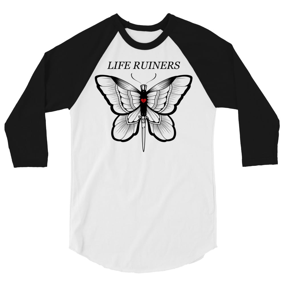 Image of Butterfly Knife | 3/4 sleeve raglan shirt