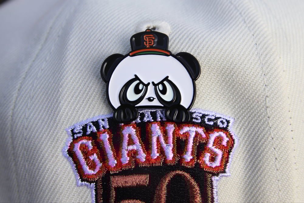 Image of Hella Panda Pin - Black/Orange