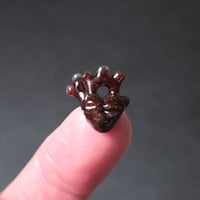 MINIATURE "ROSES ARE RED AND HEARTS ARE TOO" ANATOMICAL HEART PENDANT 4 