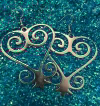 Image 1 of Sankofa Heart Earrings (925 Sterling Silver)