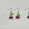 mini red cherry earrings