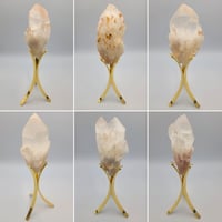 Image 1 of Pineapple Quartz Crystal Flower Cluster with 6" Gold Stand - 6 Styles