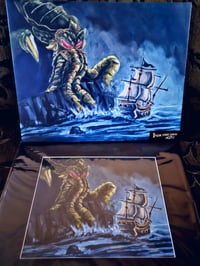 Image 3 of Canvas Reprint  "Kraken vs Pirate Ship"