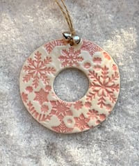 Image 3 of Handmade Snowflake Wreath.