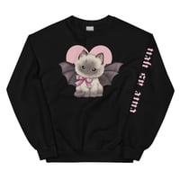 Bat Cat Cute as Hell Unisex  Black Sweatshirt 