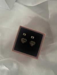 Image 2 of Silver heart earrings