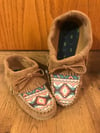 Short Roughout Moosehide Beaded Navajo Tribal Women’s Moc 