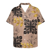 Image 2 of Men's Pique Anthurium Print Collard Shirt
