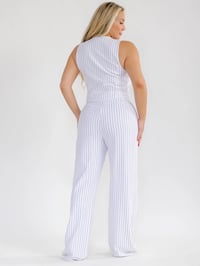 Image 2 of White Pinstripe Set