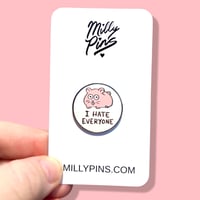 Image 3 of Funny Pink Hamster Enamel Pin Set