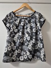 Image 1 of Kylie Jane Tilda top-delicate sketch black and white 