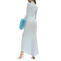 Image 4 of Elegant Fur Sleeve Dress long