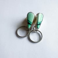 Image 2 of Emerald Rose Hoop Earrings