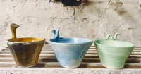 Image 2 of Animal Bowl - small pale blue peacock