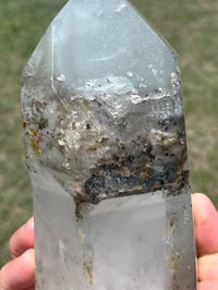 Image 3 of Large Included Quartz Point With Golden Rutile | Madagascar #2700 