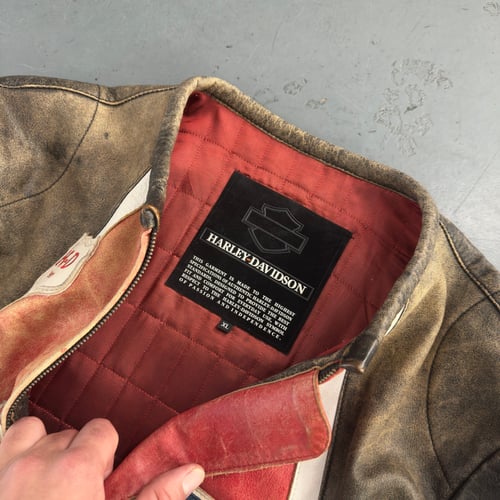 Image of Harley Davidson Cropped Leather Jacket, size large