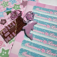 Image 3 of Summer Love Dolphin Puffy Keychain