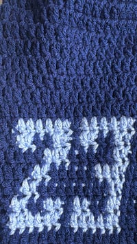 Image 3 of Navy and Soft Blue Slouchy Beanie