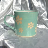 Image 1 of XL Aqua Groovy Flowers Mug
