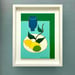 Image of Blue Cup, Lemons and Lime