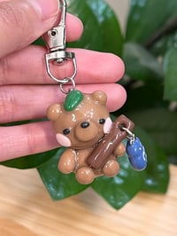 Image 3 of fishing bear keychain 🧸🐟