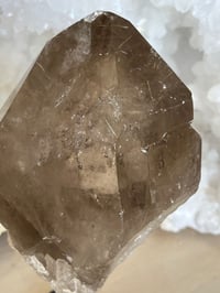 Image 6 of Golden Rutile Smoky Quartz Natural Point On Stand #2664