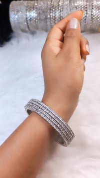 Image 2 of 4 Pieces American Diamond Bangles Set_GPB_1204