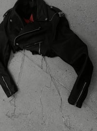 Image 4 of R CRYSTAL CHAIN BIKER JACKET