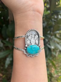 Image 3 of Sterling Silver Nopales Turquoise Cuff
