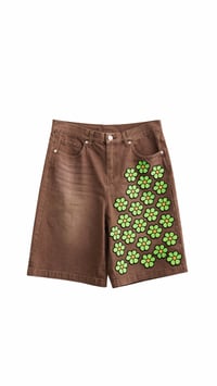 Image 1 of Brown Denim Work Shorts 