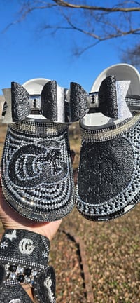 Image 1 of Black & Silver Gorg Girl Crocs Only