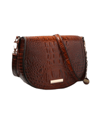 Image 1 of Brown crocodile cross over bag