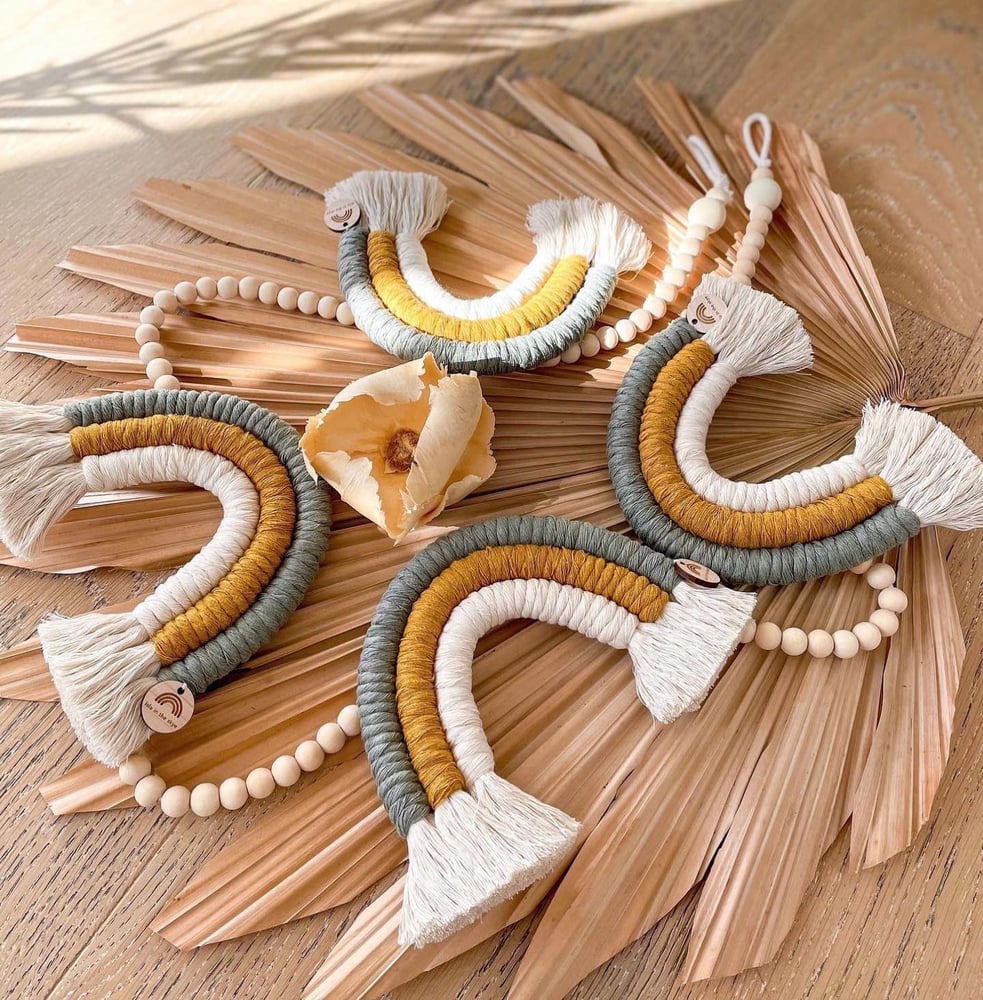 Image of “ Golden Wattle “ Beaded Rainbow Garland
