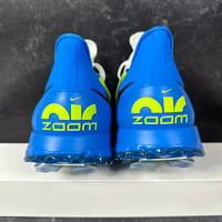 Image 4 of NIKE AIR ZOOM INFINITY TOUR BASEBALL BLUE VOLT MENS SPIKED GOLF SHOES SIZE 12.5 FLYKNIT WHITE NEW