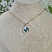 Mini Blue Floral Necklace