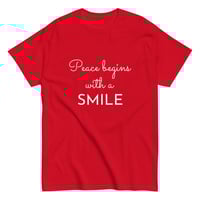 Image 1 of Unisex classic tee, Peace Begins With A Smile Tee