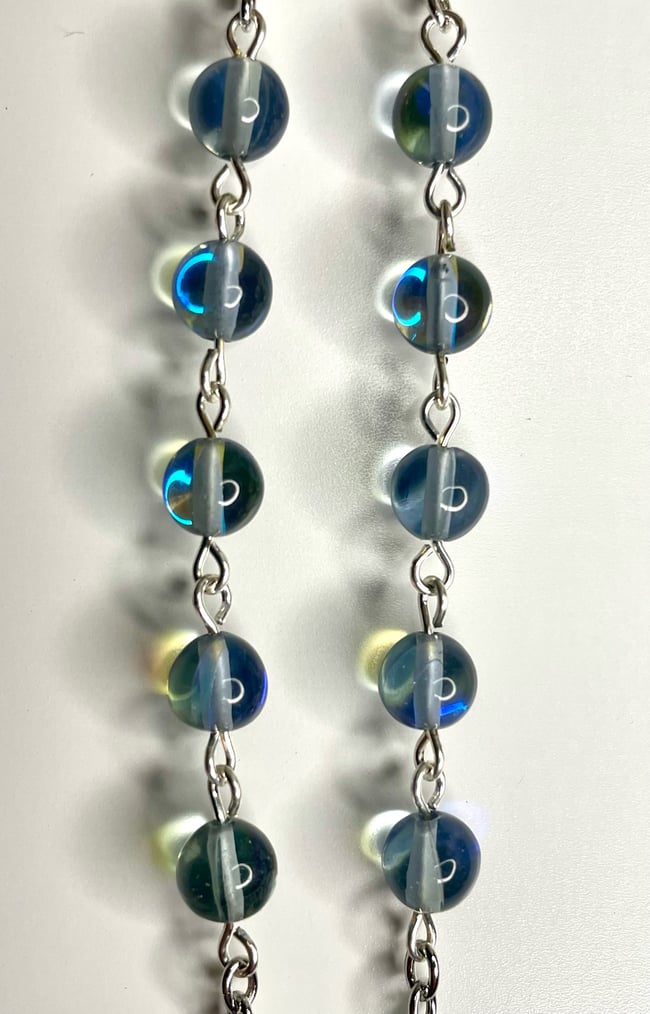 Traditional Car Rosary - Iridescent Blue